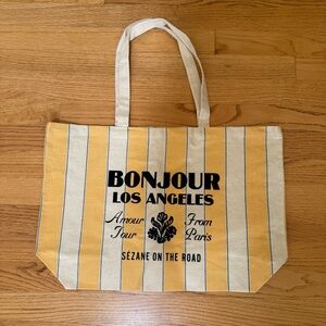 Sezane Canvas Tote‎ Bag - Bonjour Los Angeles New